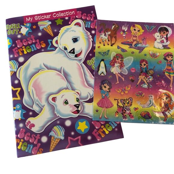 90s Lisa Frank Roary Polar Bear My Sticker Collection Book Full Stickers Sheet - Picture 1 of 4
